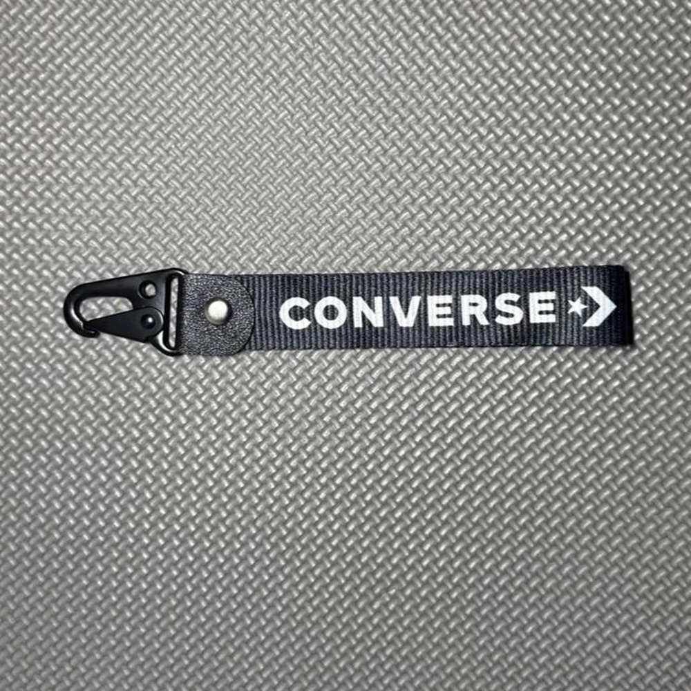 Converse Black Webbing Lanyard Keychain Streetwear Star Logo Carabiner Strap